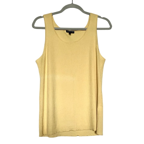 Eileen Fisher Merino Wool Ribbed Tank 🧈 Butter Yellow Size XL - Picture 1 of 9